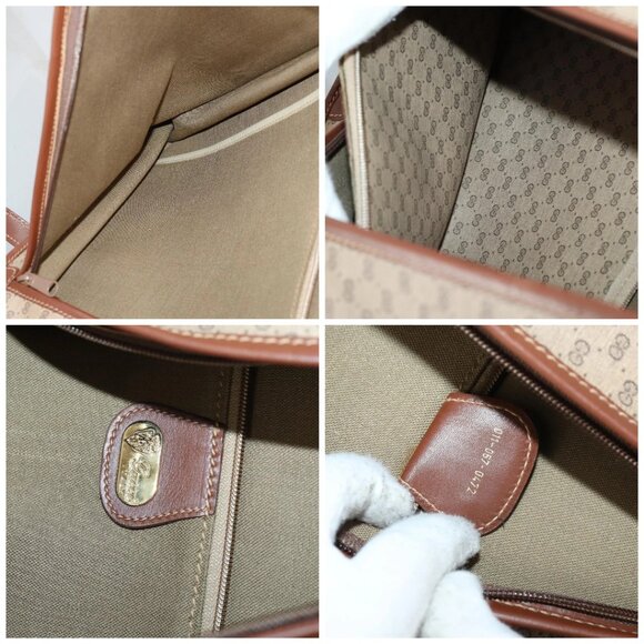 GUCCI Micro GG Supreme Garment Cover PVC Beige Gold Auth gh944 - Picture 14 of 16